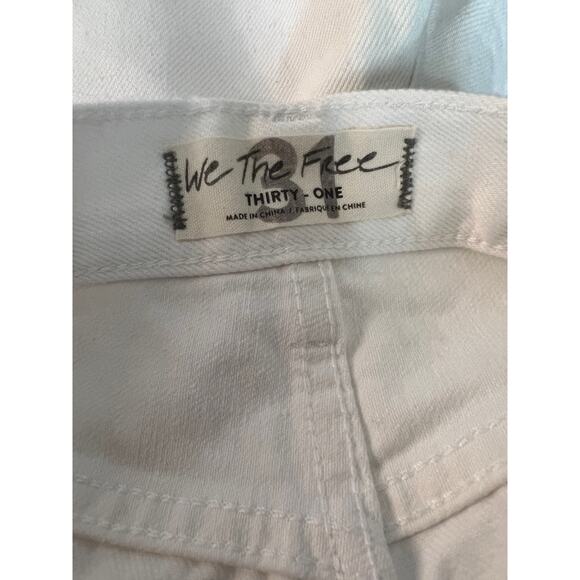 We the Free People Womens Distressed Denim Shorts Stretch Pure White Size 31 - Picture 3 of 6